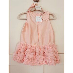 NWT Janie and Jack Special Occasion Coral Pink Rosette Dress 18-24 Months